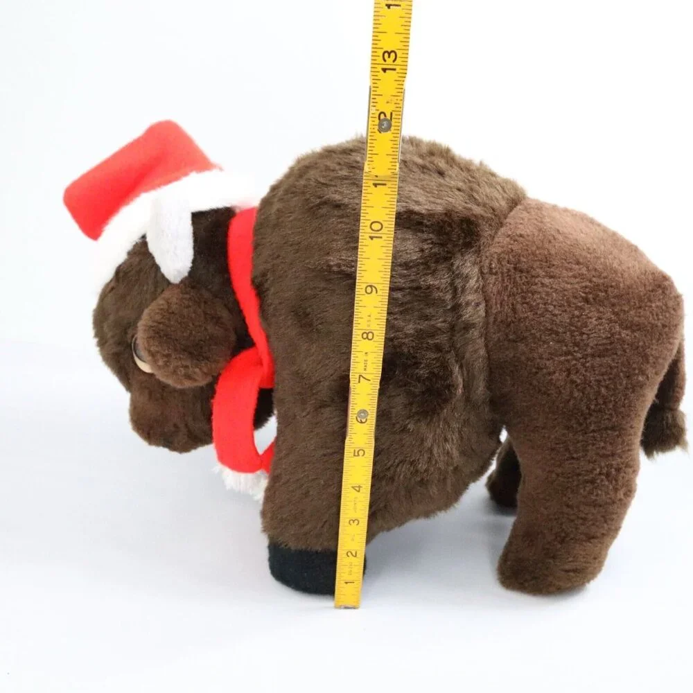 Animal Fair Buffalo Plush‎ Vintage 1970’s Kleinhans Santa Hat Christmas NY Retro